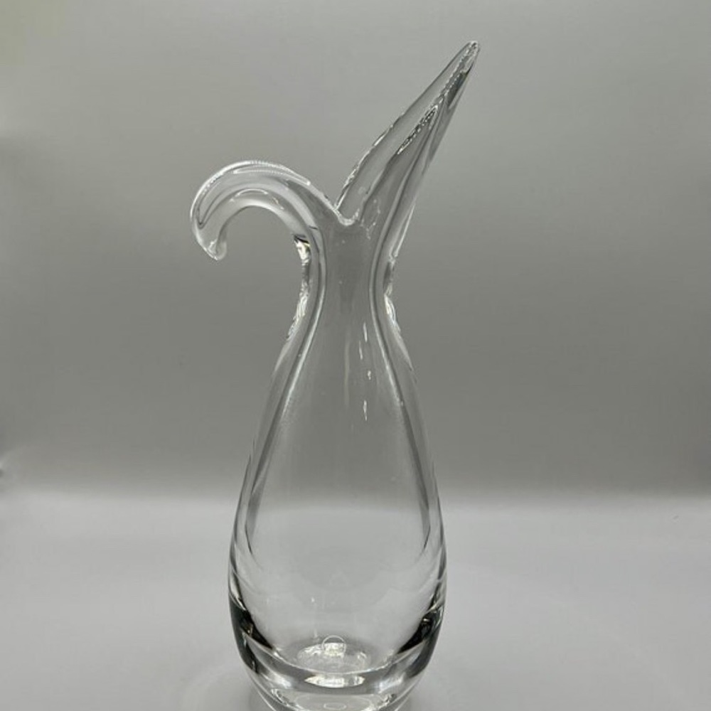 UKTRA RARE LIKE NEW Signed Steuben Vase Sheared Rim Crystal George Thompson